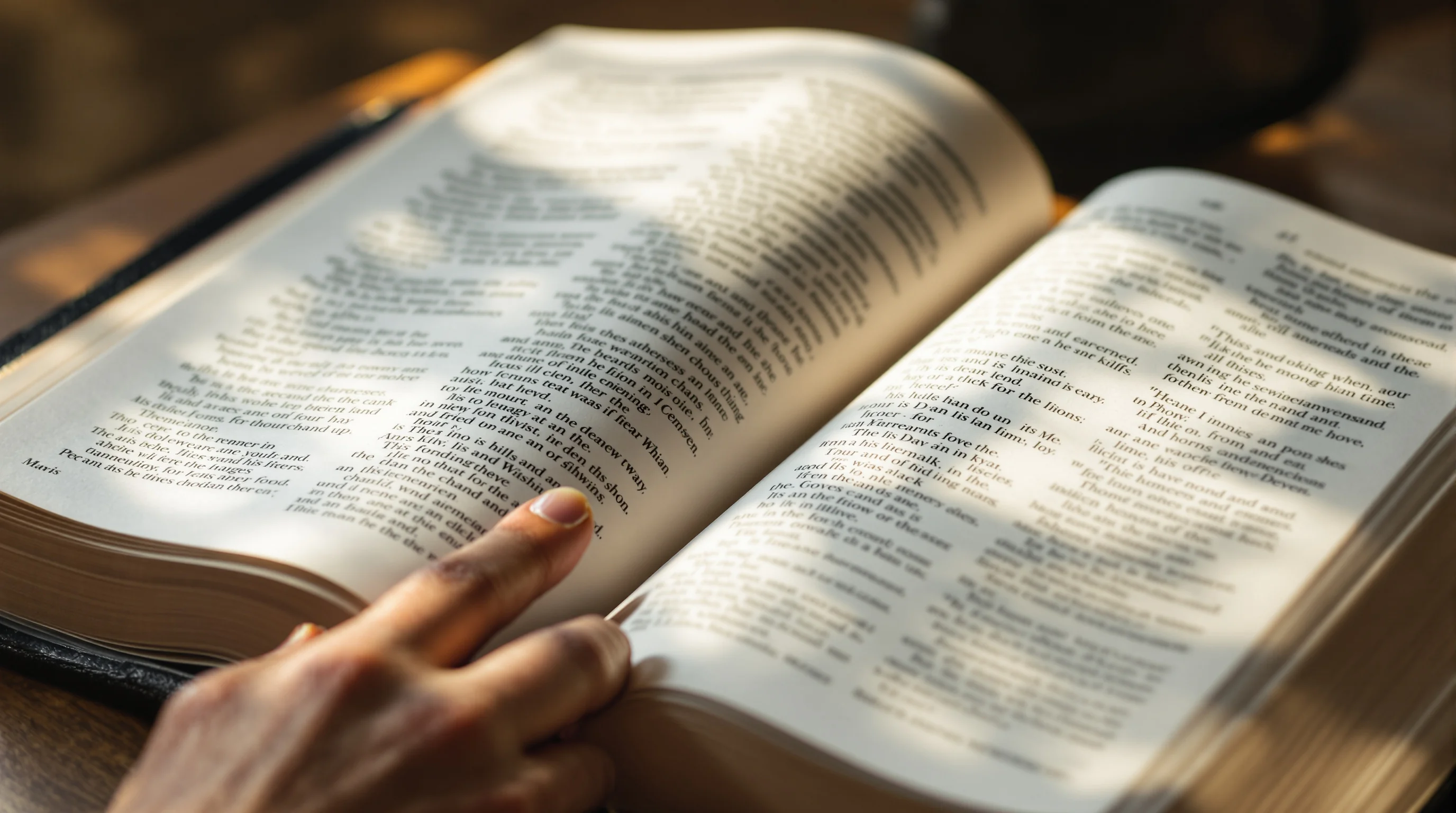 Open Bible with hand offering palm up, illustrating an eye for an eye teaching in Matthew 5:38-42