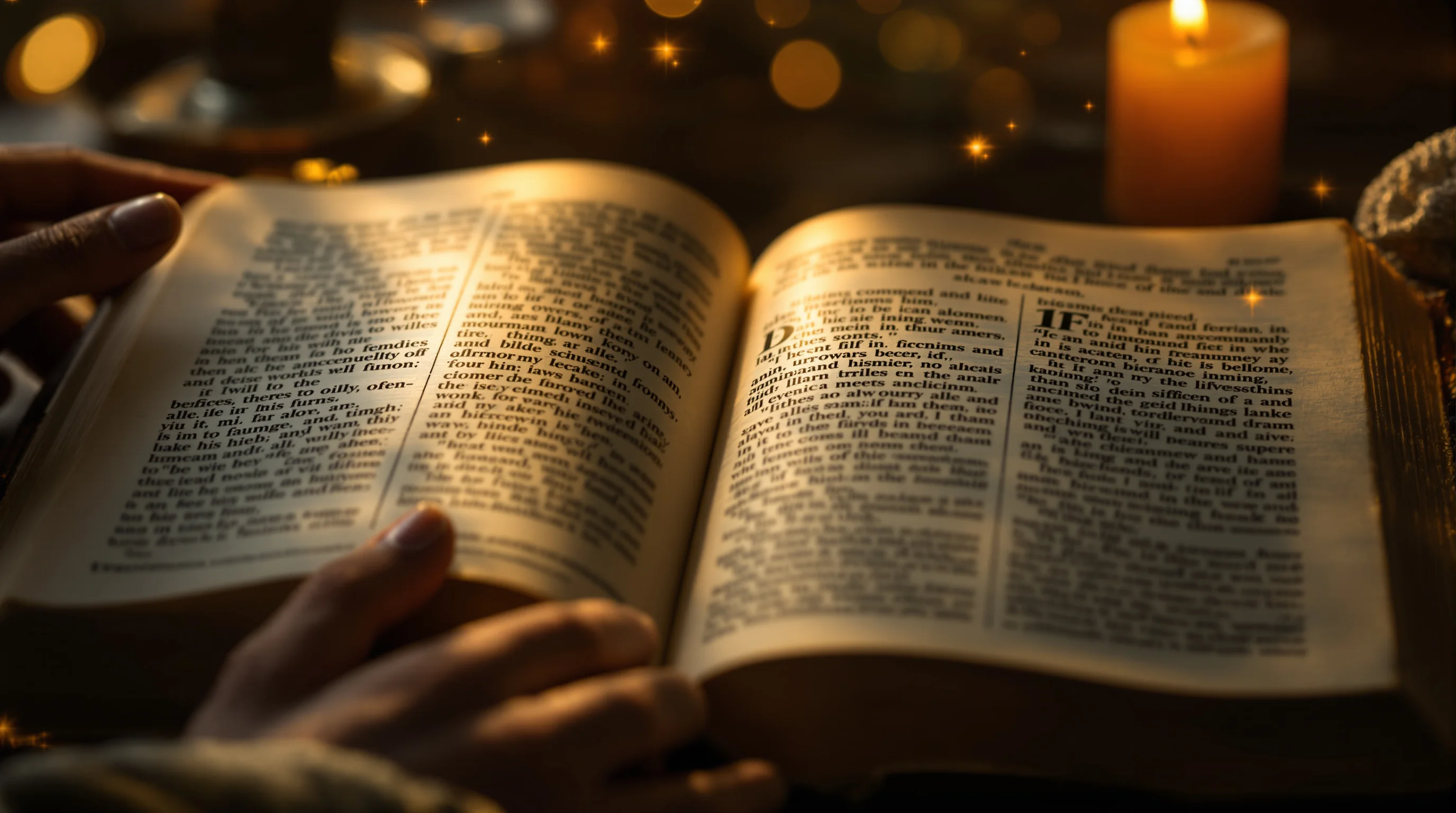 Open Bible by candlelight symbolizing study of the Olivet Discourse in Matthew 24-25