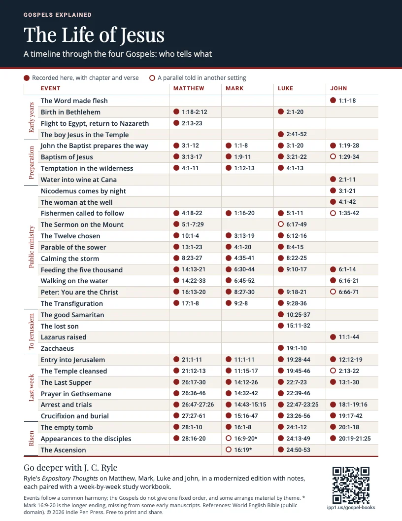 Preview of The Life of Jesus: A Timeline Through the Four Gospels study sheet